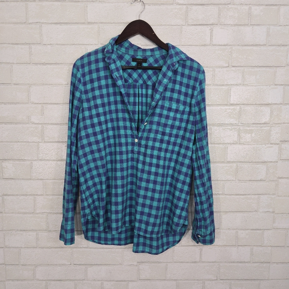 J. Crew half button down top
